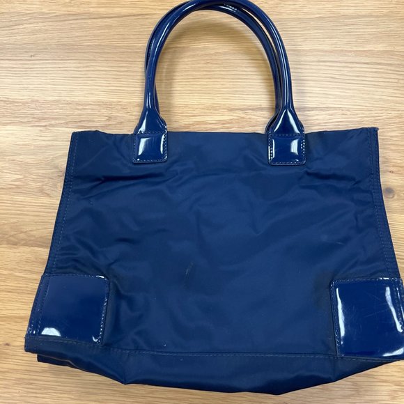 Tory Burch Ella Tote in Navy Blue - Picture 3 of 6